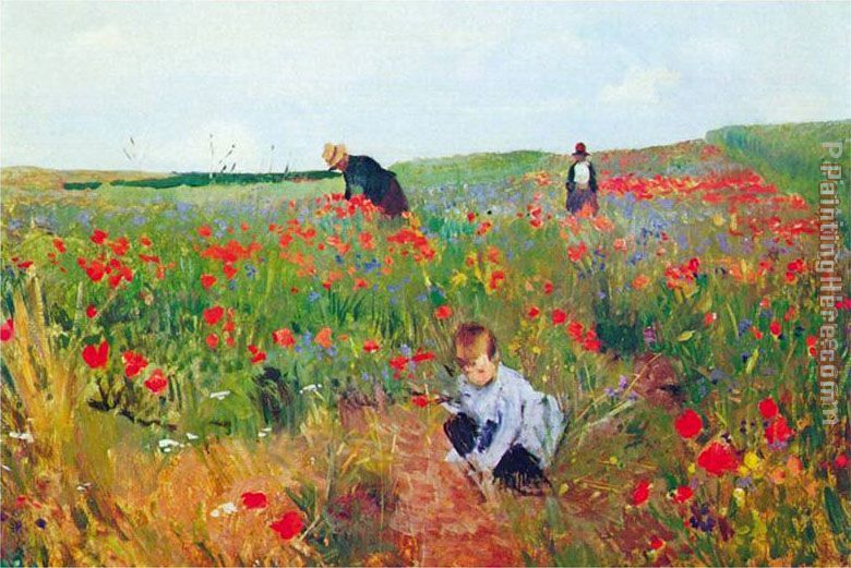 Poppies painting - Mary Cassatt Poppies art painting
